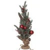 Contemporary Home Living Unlit-24" Acorn And Ornament Artificial Christmas Tree With Burlap Base