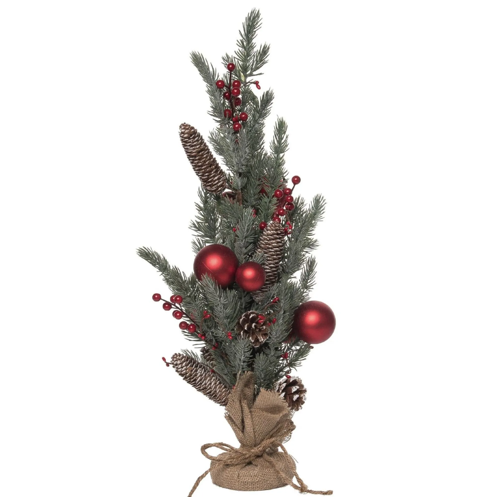Contemporary Home Living Unlit-24" Acorn And Ornament Artificial Christmas Tree With Burlap Base