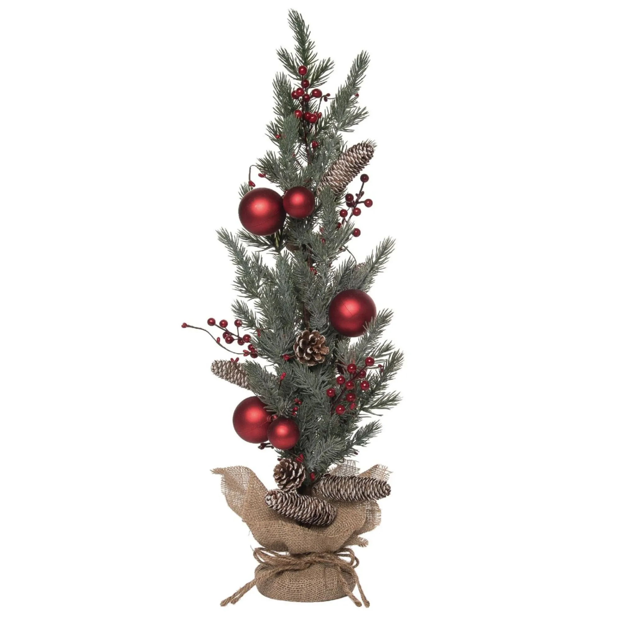 Contemporary Home Living Unlit-28" Acorn And Ornament Artificial Christmas Tree With Burlap Base