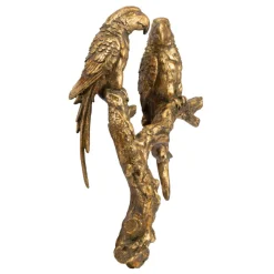A&B Home Finials-13" Antique Gold Vintage Glamour Bird Sculpture Wall Decor