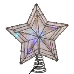 CC Christmas Decor Stars-12" Black And Transparent Color Changing Led Lights Star Christmas Tree Topper