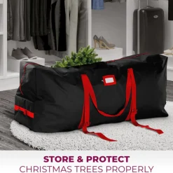 osto Tree Storage-48" Black Rolling Tear Resistant Artificial Christmas Tree Storage Bag