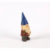 Hi-Line Gifts Finials-14.5" Blue And Red Gnome Holding Lantern Outdoor Garden Statue