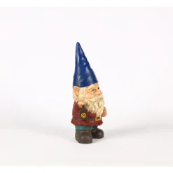 Hi-Line Gifts Finials-14.5" Blue And Red Gnome Holding Lantern Outdoor Garden Statue