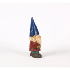 Hi-Line Gifts Finials-14.5" Blue And Red Gnome Holding Lantern Outdoor Garden Statue