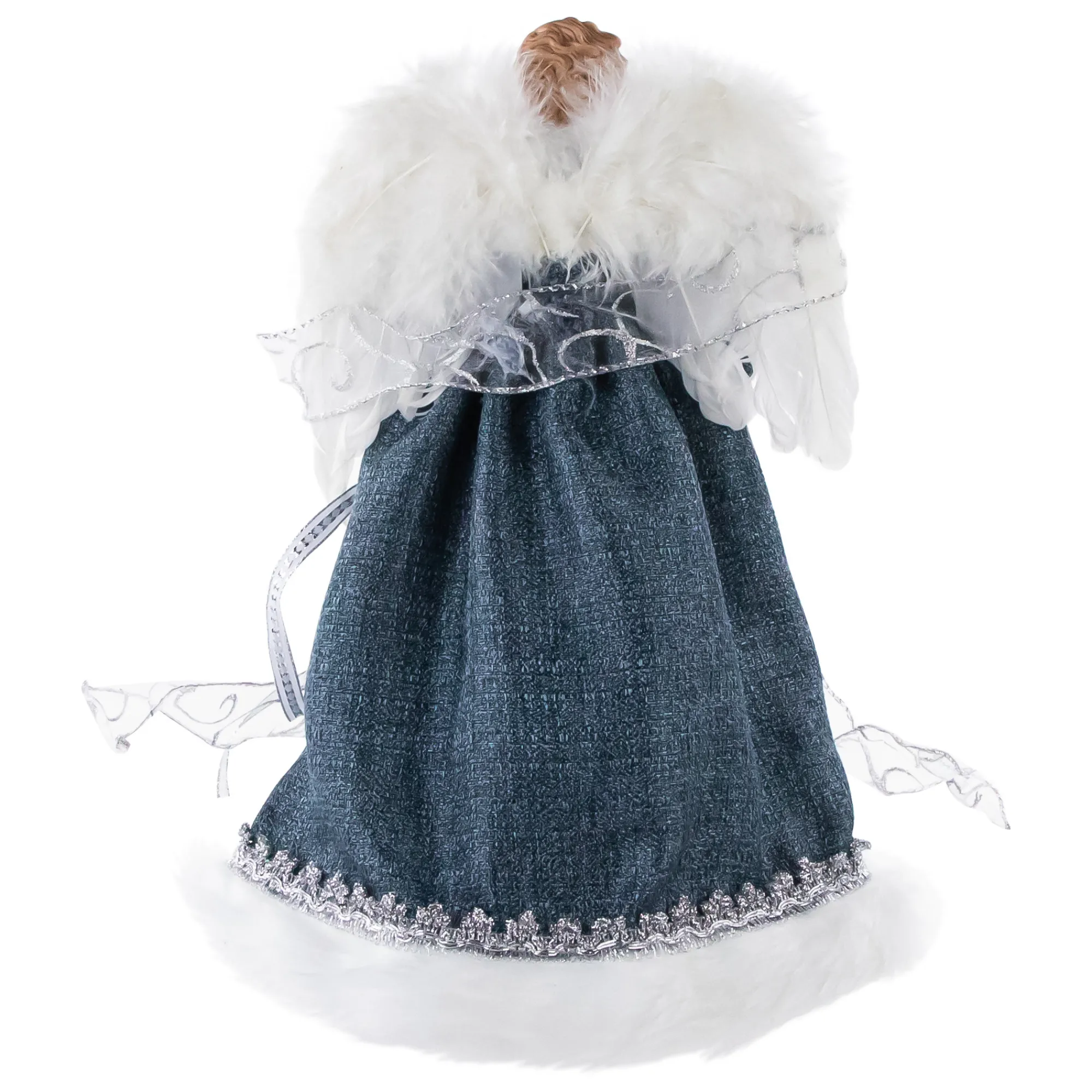 Northlight Angels-14" Blue And White Angel With Lighted Tree Christmas Tree Topper