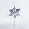 CC Christmas Decor Stars-9" Blue And White Christmas Decorative Led Rotating Snowflake Tree Topper