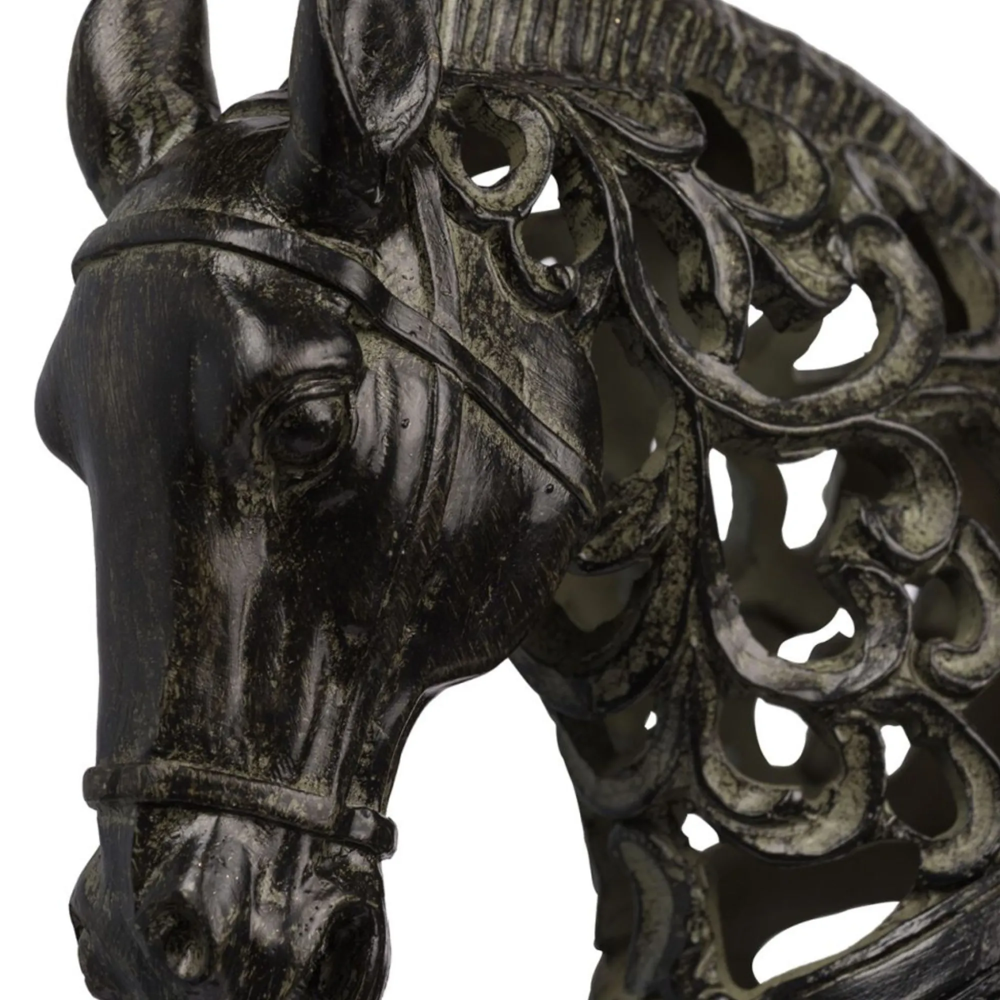 A&B Home Finials-12.25" Bronze Antique Regal Pose Horse Figurine Statue
