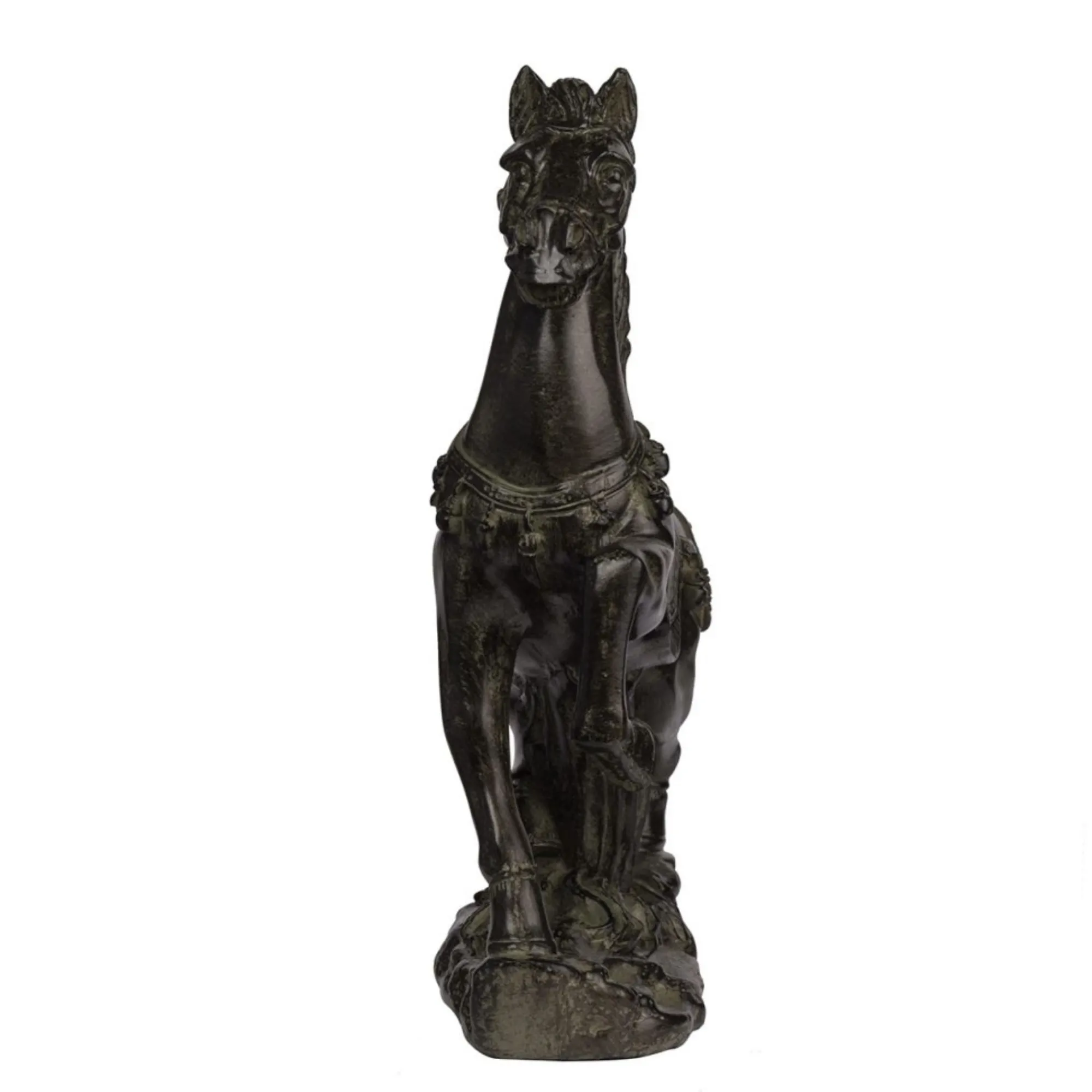 A&B Home Finials-13" Bronze Antique Regal Pose Horse Figurine Statue
