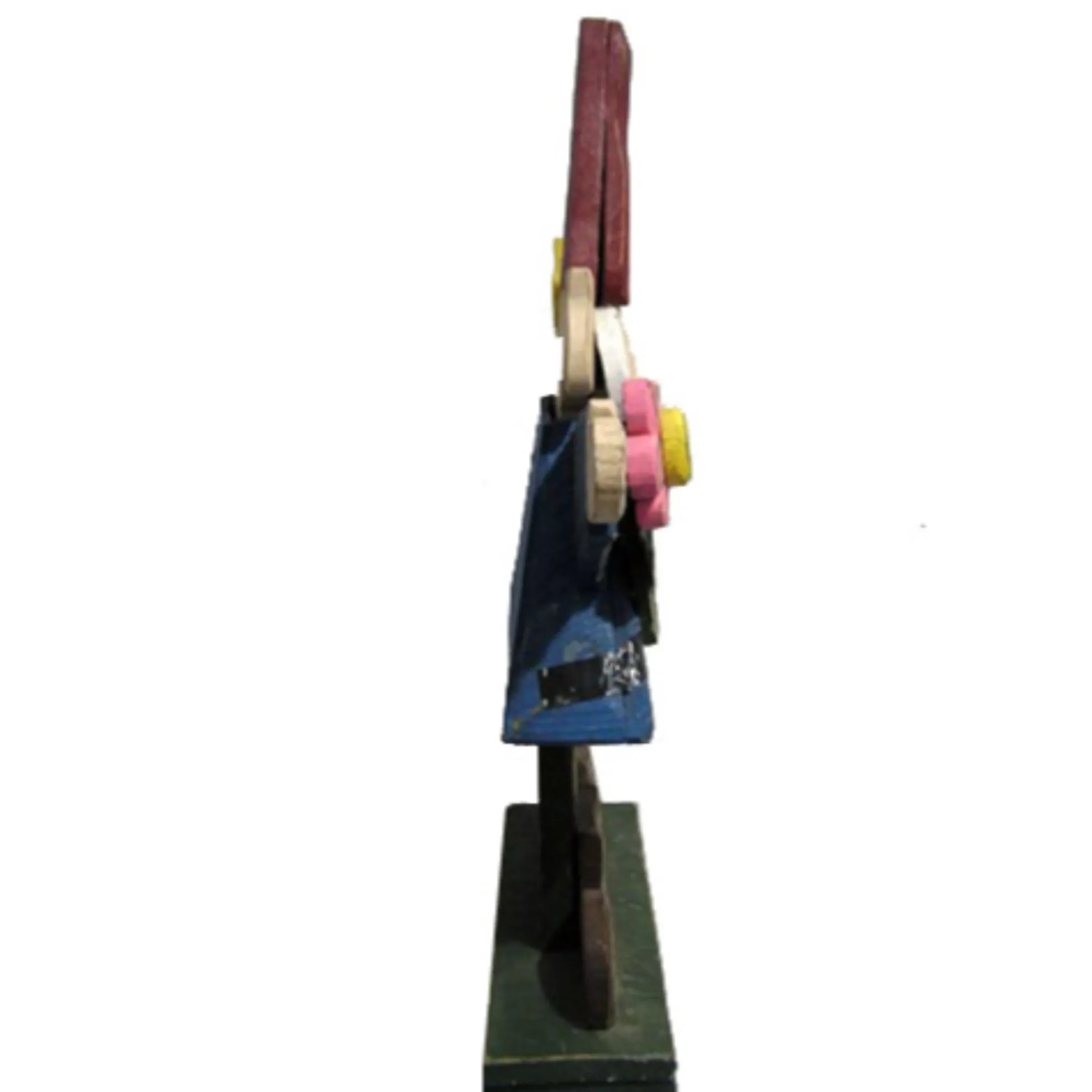Hi-Line Gifts Finials-26" Brown And Blue Gnome With Flower And Bird Figurine