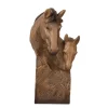 A&B Home Finials-9.75" Brown Wood Natural Finish Decorative Horse Head Statue