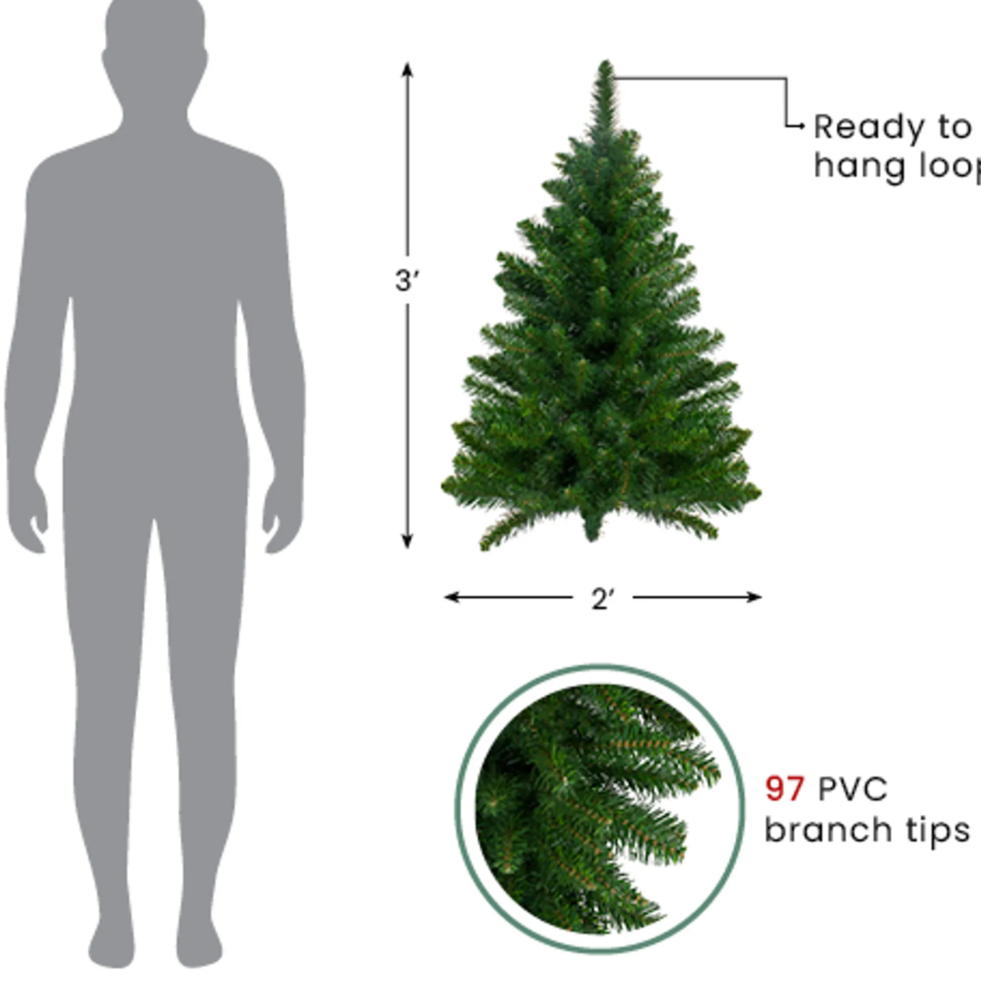 Northlight Wall Trees-3' Buffalo Fir Artificial Christmas Wall Or Door Tree - Unlit