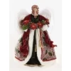 Roman Angels-16" Burgundy Red Angel With Poinsettia Christmas Tree Topper - Unlit