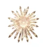 CC Christmas Decor Snowflake-11.25" Clear Incandescent Crystal Snowflake Lighted Tree Topper With Green Wire