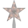 Northlight Stars-7.25" Clear 5-Point Star Traditional Christmas Tree Topper- Clear Lights
