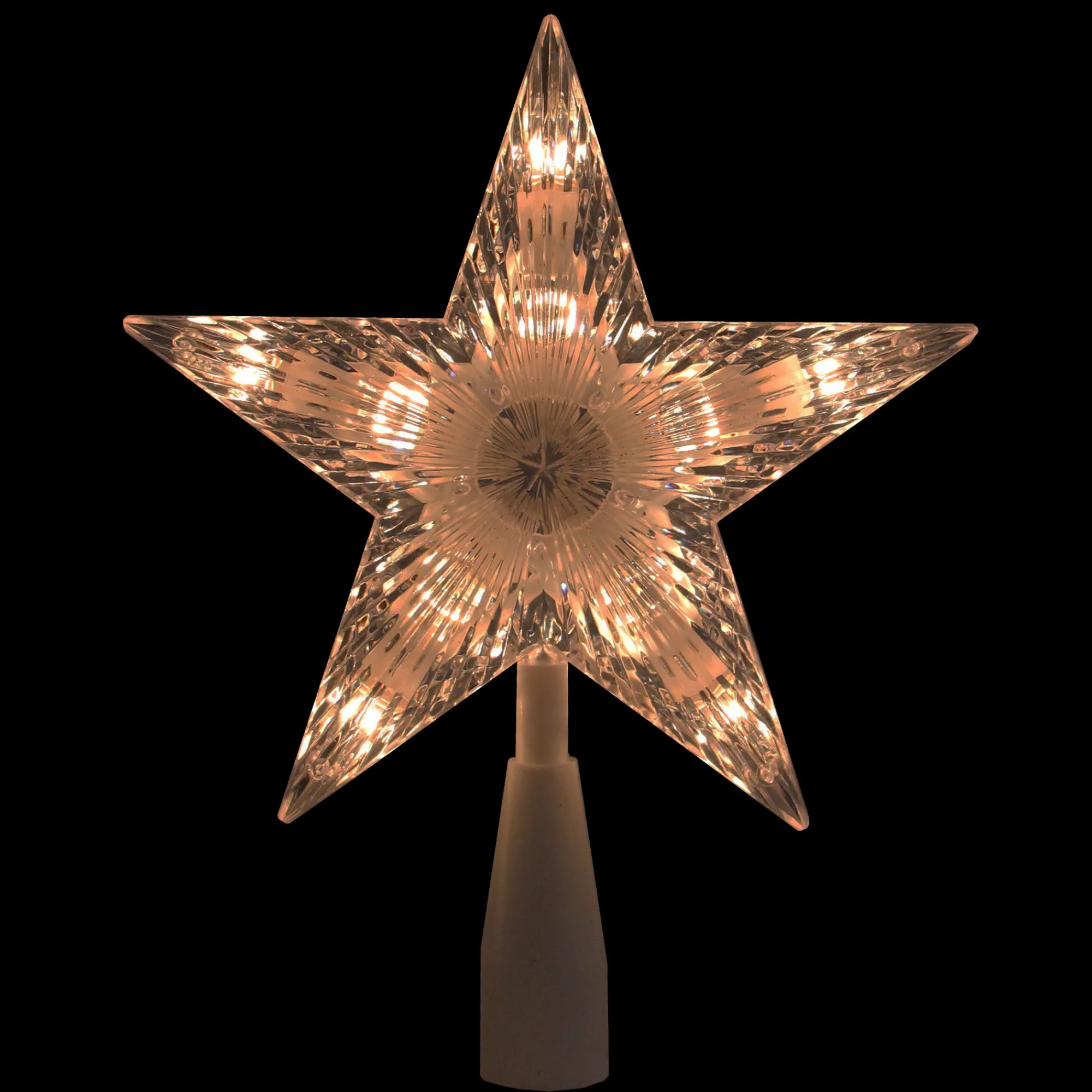 Northlight Stars-7.25" Clear 5-Point Star Traditional Christmas Tree Topper- Clear Lights