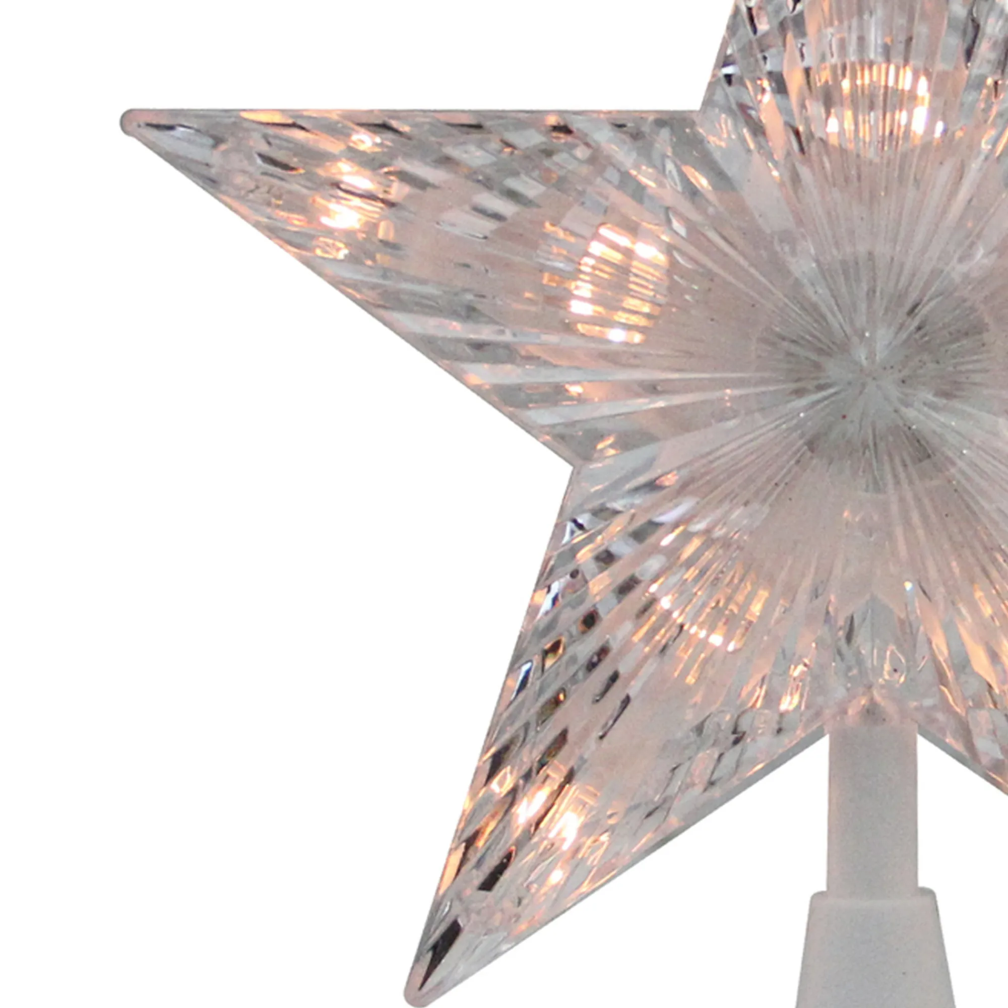 Northlight Stars-7.25" Clear 5-Point Star Traditional Christmas Tree Topper- Clear Lights
