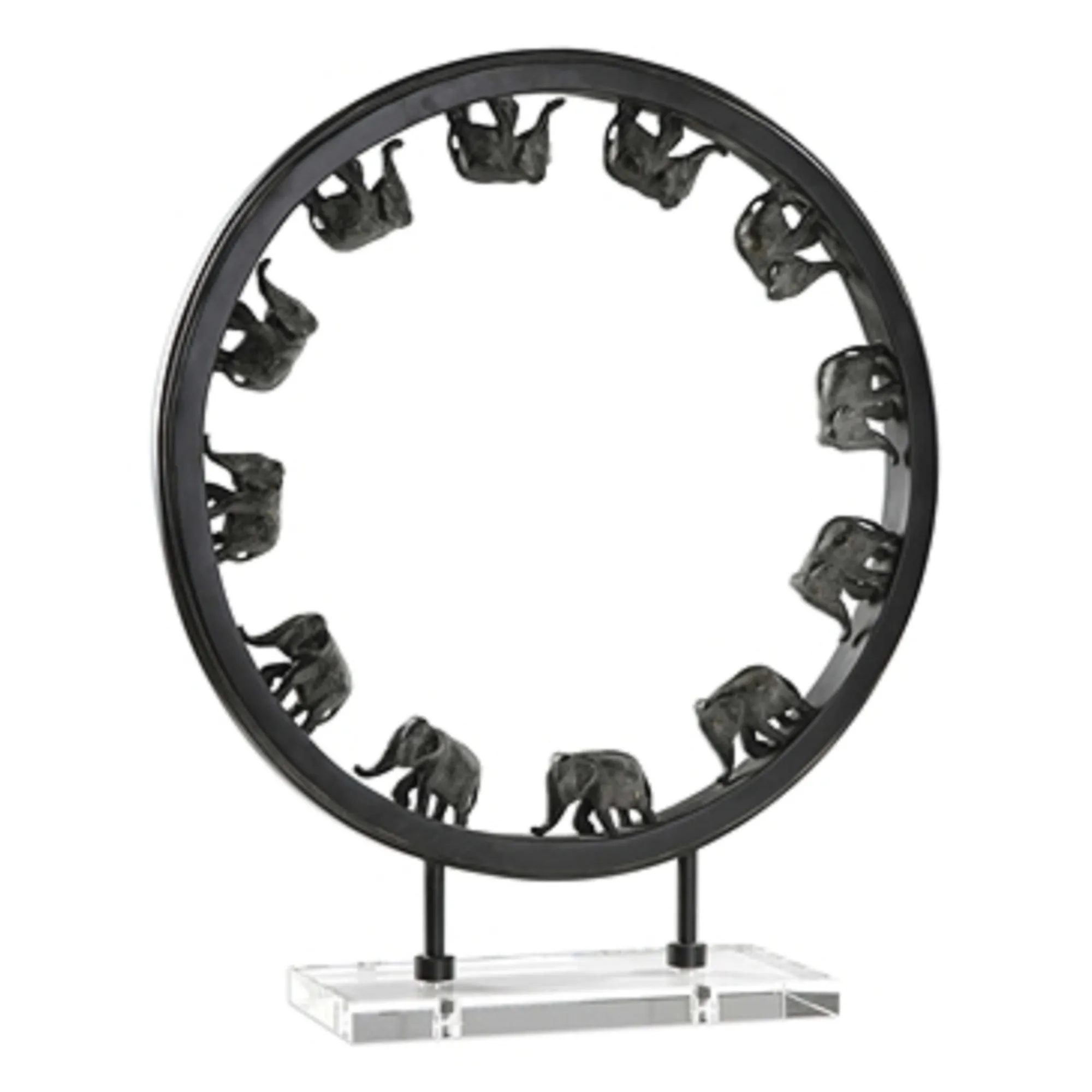 Diva At Home Finials-23" Dark Bronze Elephant Walk Sculpture