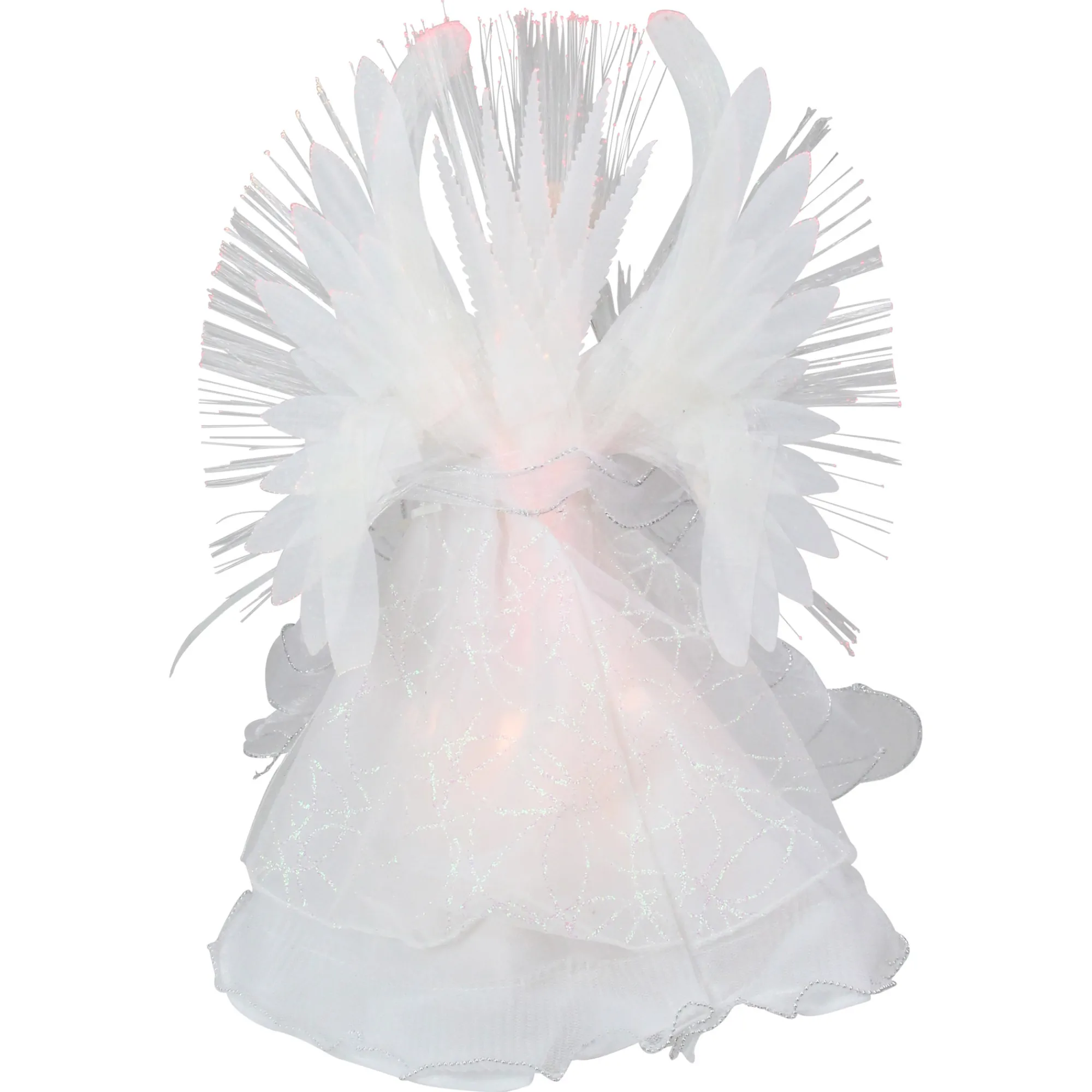 Kurt Adler Angels-15" Deluxe White Fiber Optic Floral Angel Christmas Tree Topper