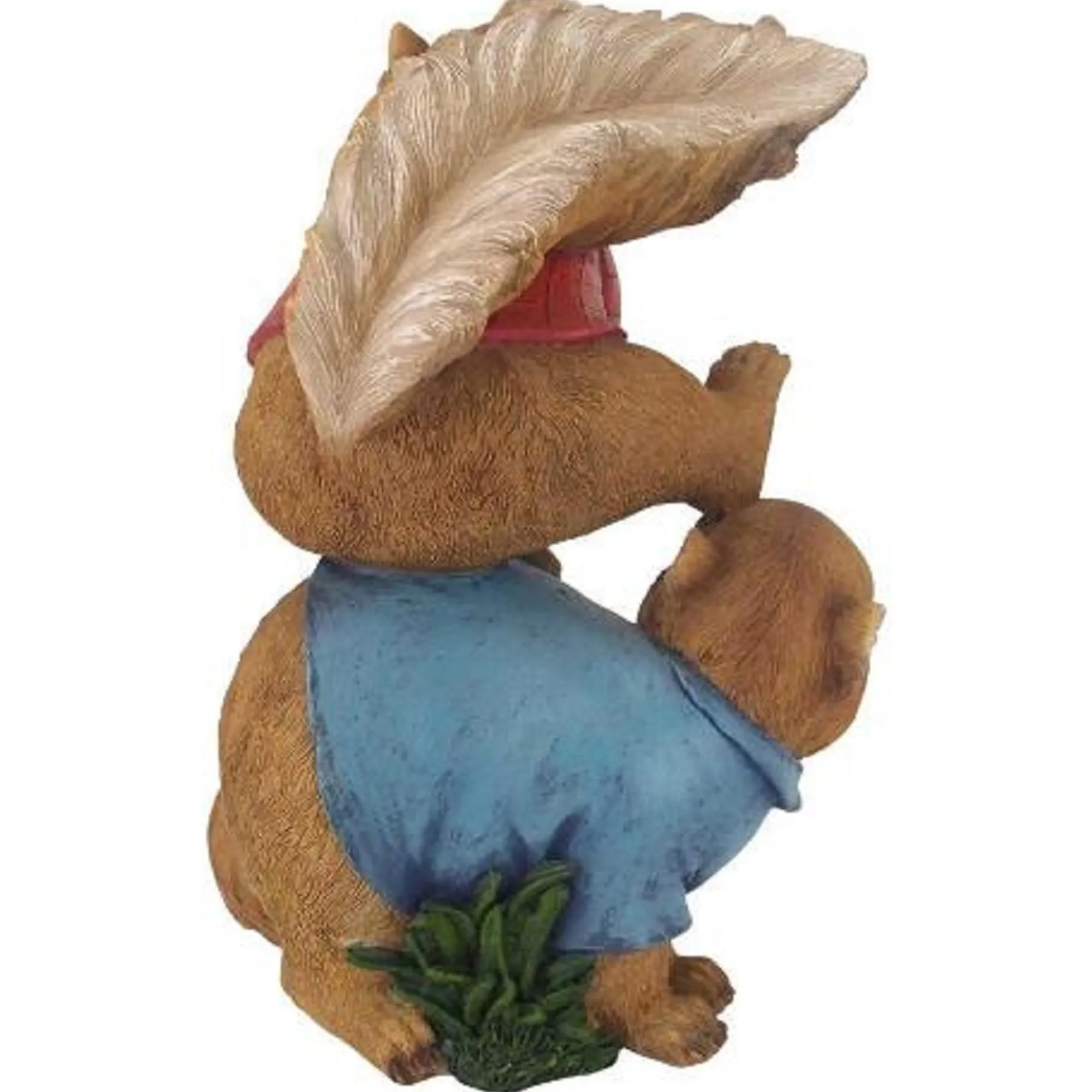 Outdoor Living and Style Finials-9" Duo Of Fun Leaping Squirrels In Red And Blue Shirt