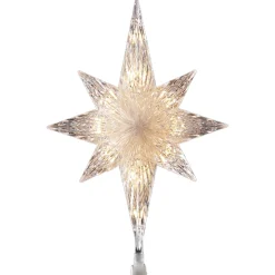 KSA Stars-11" Fanciful Lighted Star Of Bethlehem Christmas Tree Topper - Clear Lights