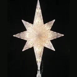 KSA Stars-11" Fanciful Lighted Star Of Bethlehem Christmas Tree Topper - Clear Lights