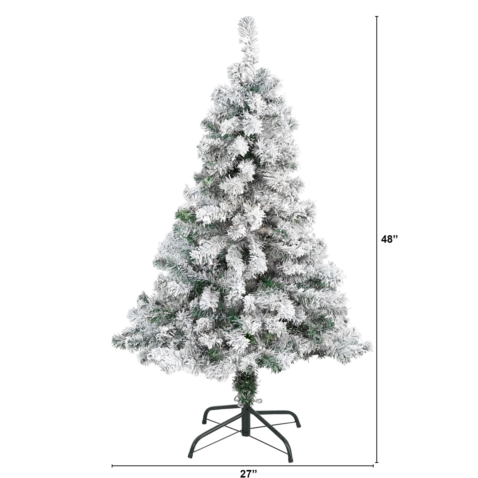 Nearly Natural Unlit-4' Flocked Rock Springs Spruce Artificial Christmas Tree, Unlit