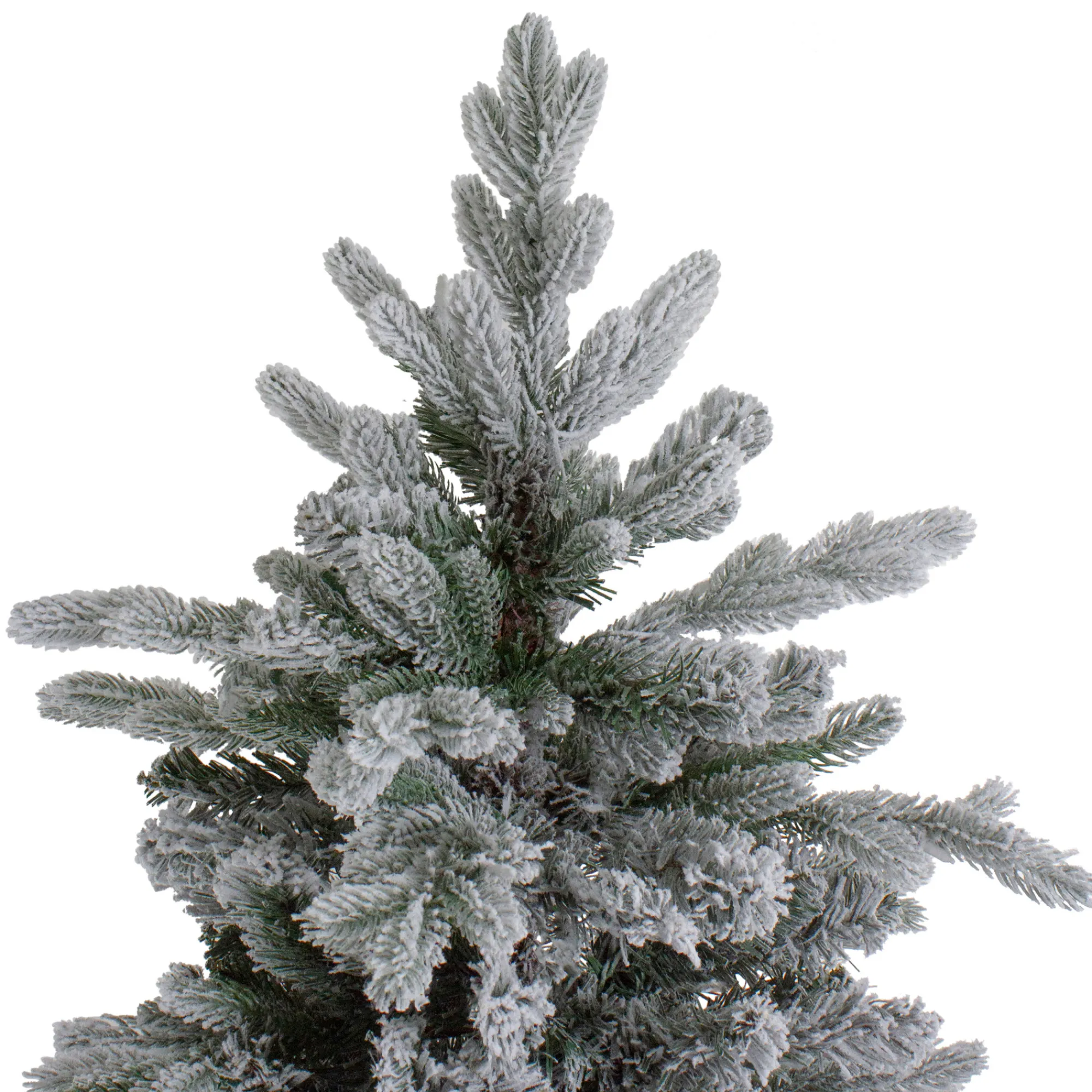 Northlight Unlit-7.5' Flocked Saratoga Spruce Artificial Christmas Tree - Unlit
