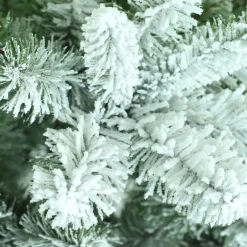 CC Christmas Decor Unlit-9' Flocked Virginia Pine Artificial Christmas Tree, Unlit