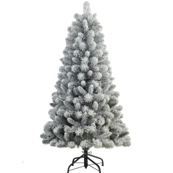CC Christmas Decor Unlit-4.5' Flocked Virginia Pine Artificial Christmas Tree With Stand, Unlit