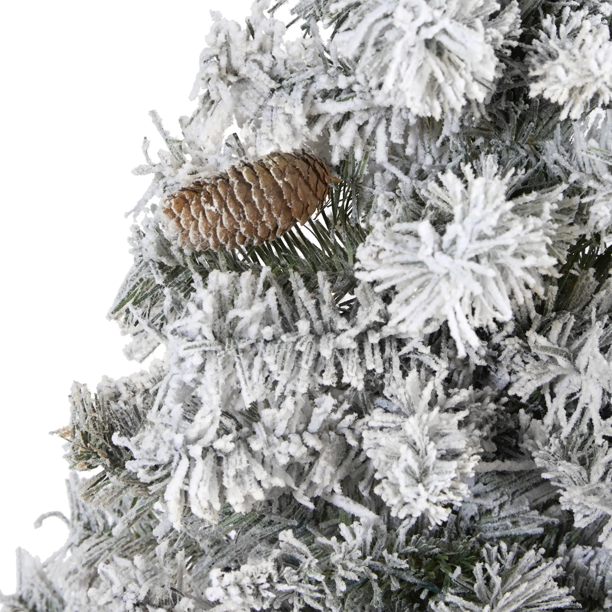Nearly Natural Unlit-5' Flocked With White Pinecones Artificial Christmas Tree, Unlit