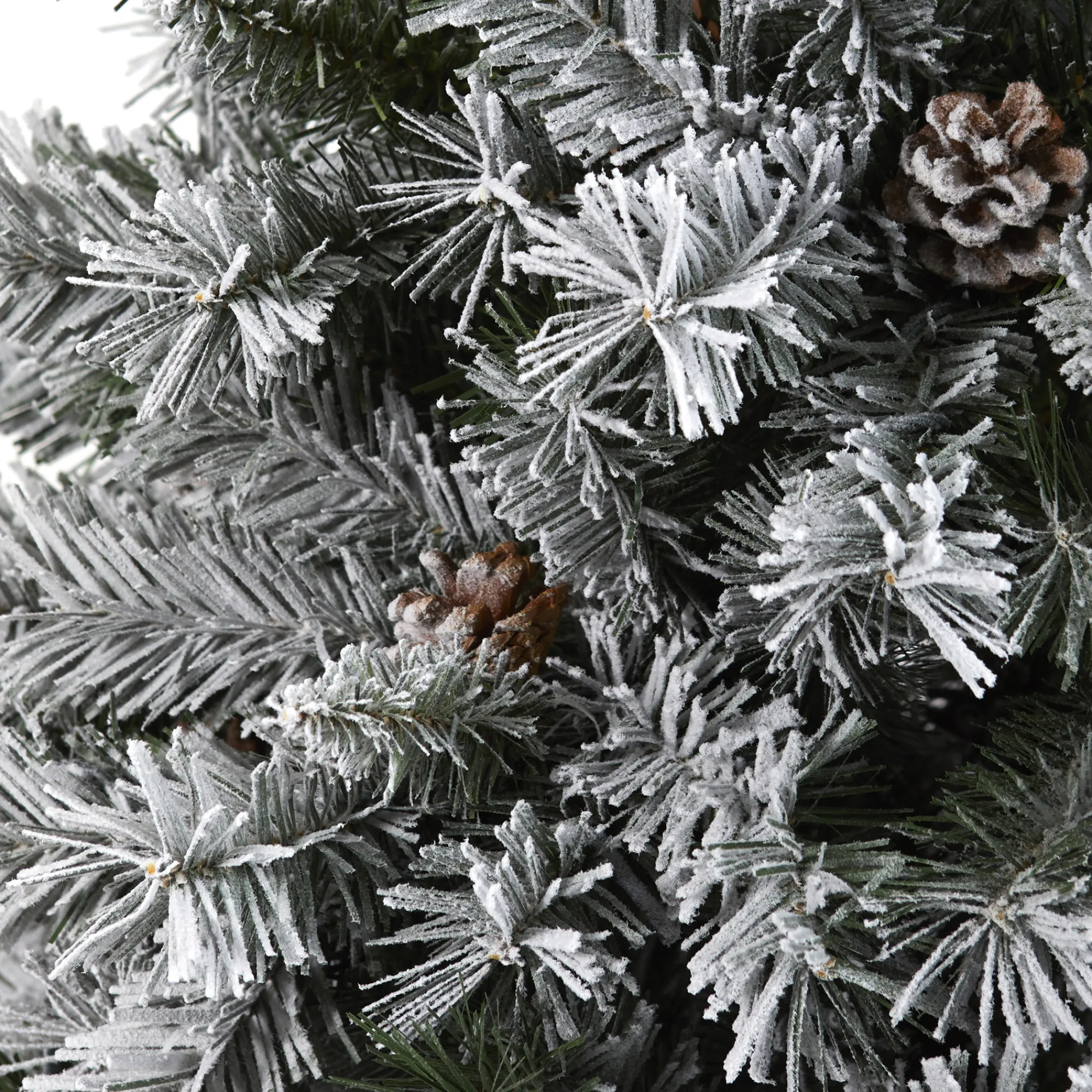 Nearly Natural Unlit-6' Flocked With White Pinecones Artificial Christmas Tree, Unlit