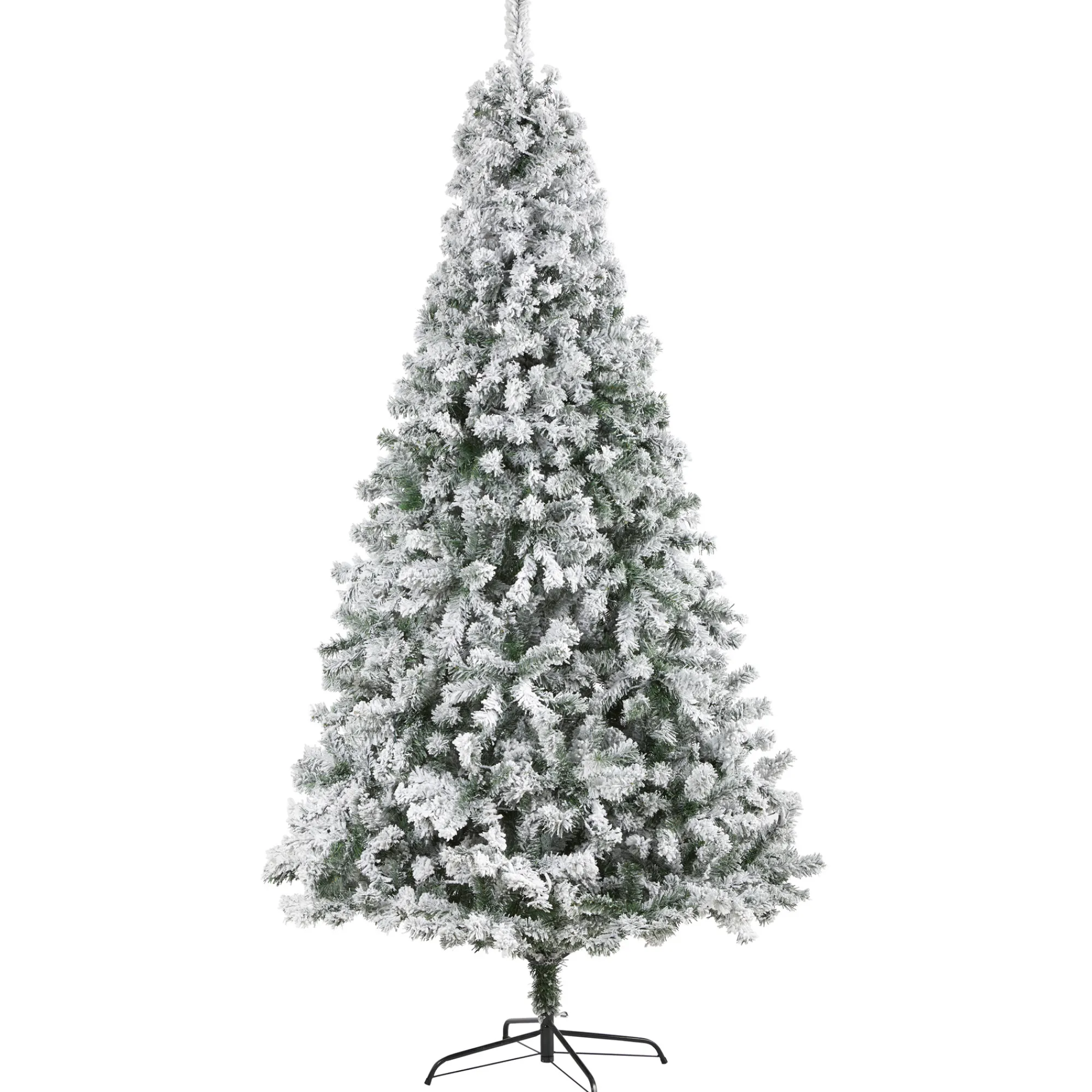 Nearly Natural Unlit-8' Full Flocked Rock Springs Spruce Artificial Christmas Tree, Unlit