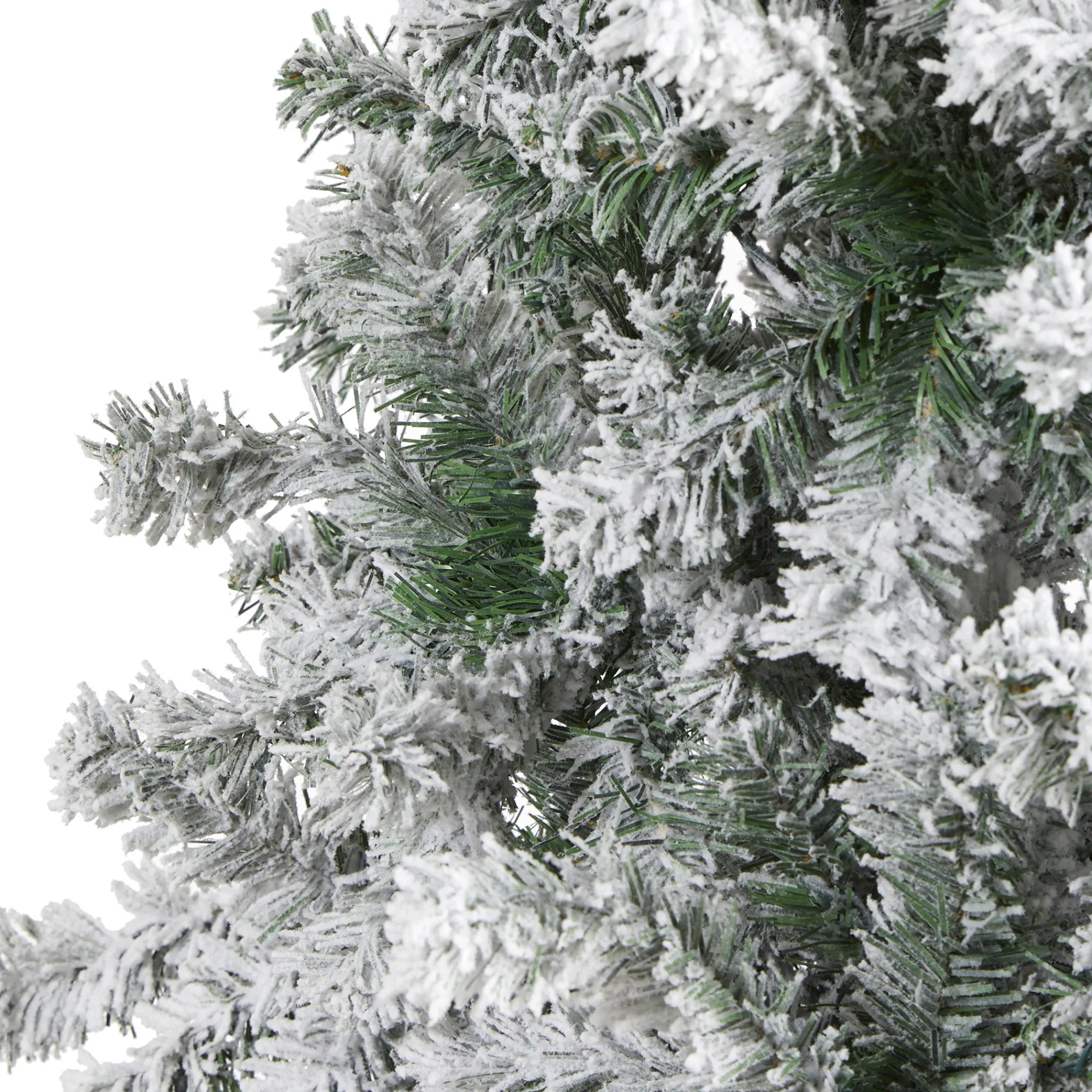 Nearly Natural Unlit-8' Full Flocked Rock Springs Spruce Artificial Christmas Tree, Unlit