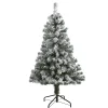 Nearly Natural Unlit-4' Full Flocked West Virginia Fir Artificial Christmas Tree, Unlit