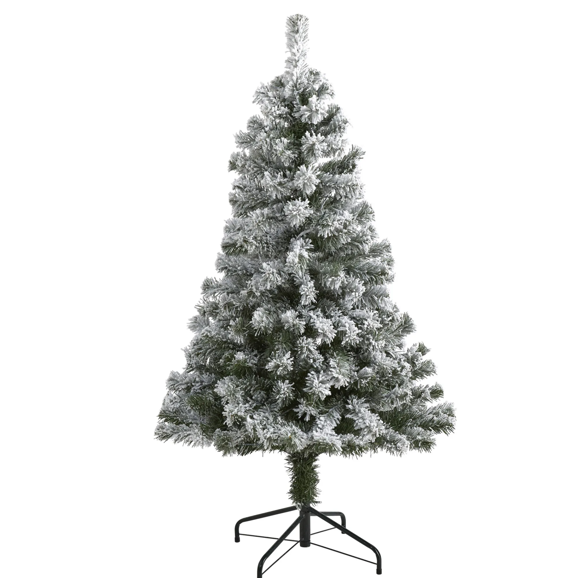 Nearly Natural Unlit-4' Full Flocked West Virginia Fir Artificial Christmas Tree, Unlit