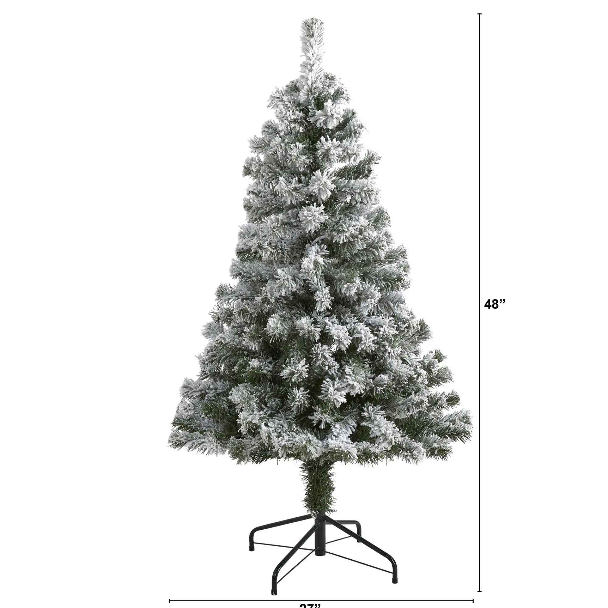 Nearly Natural Unlit-4' Full Flocked West Virginia Fir Artificial Christmas Tree, Unlit