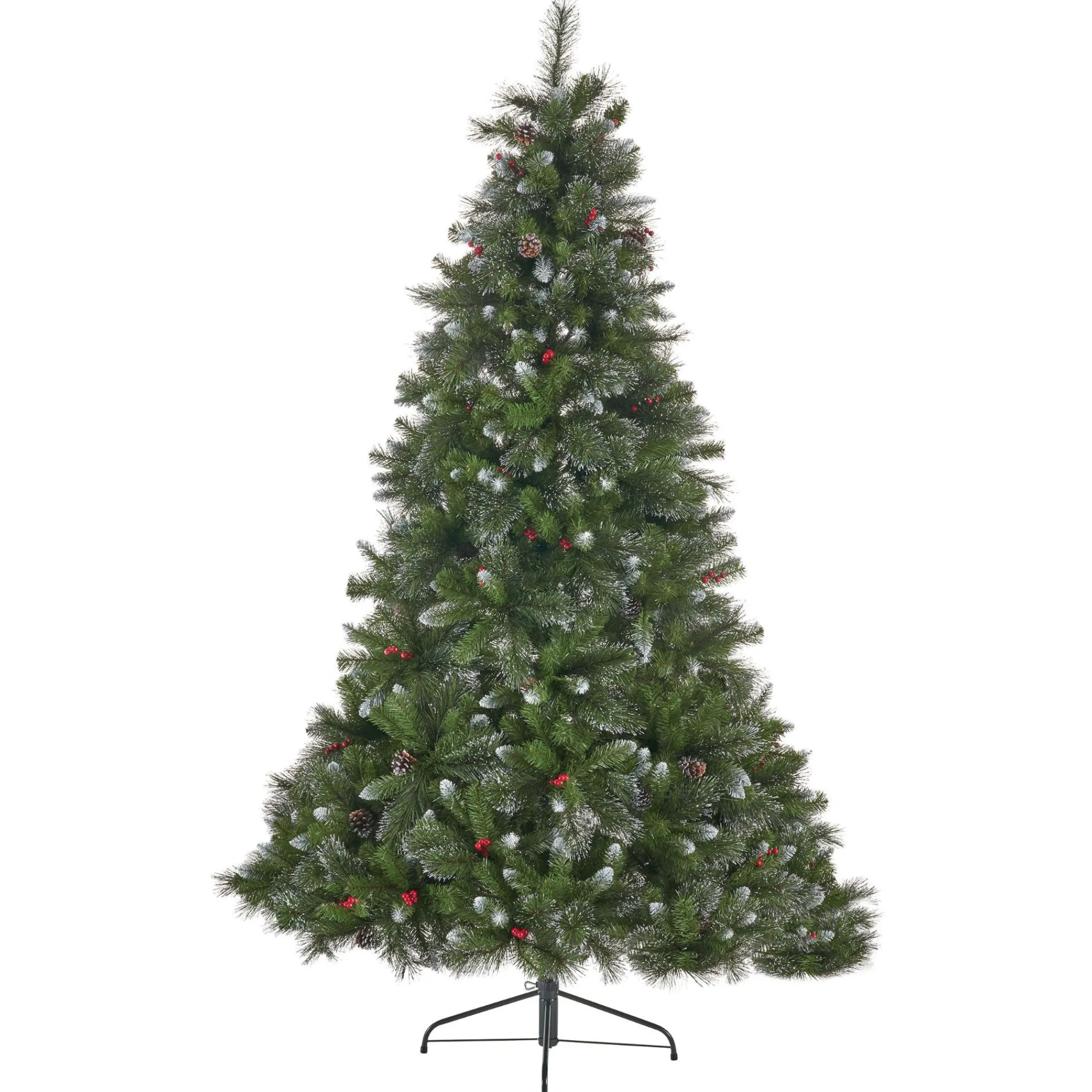 Contemporary Home Living Unlit-4.5' Full Mixed Spruce Artificial Christmas Tree With Glittered Branches - Unlit