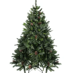 Northlight Unlit-6.5' Full Snowy Delta Pine With Pine Cones Artificial Christmas Tree, Unlit