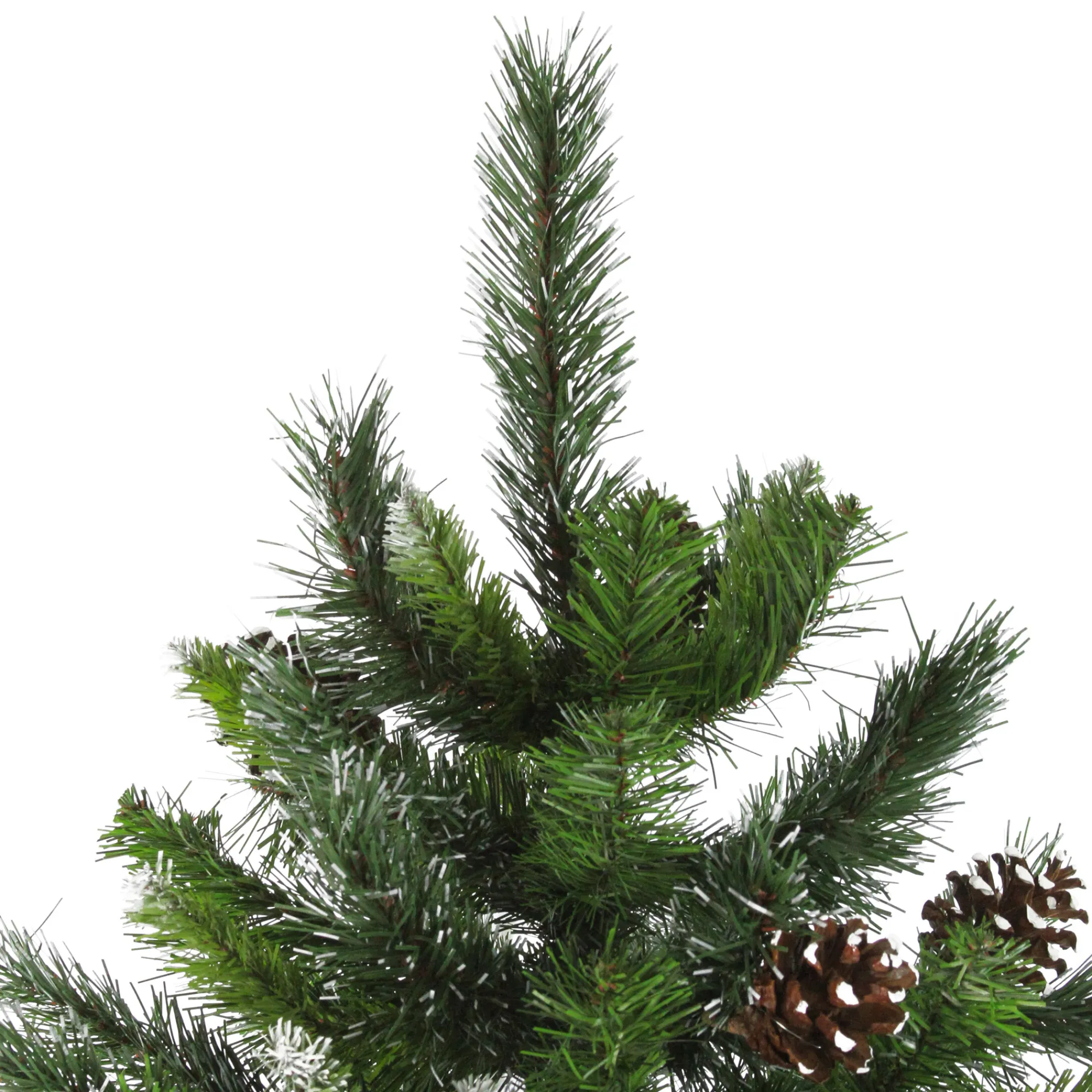 Northlight Unlit-7' Full Snowy Delta Pine With Cones Artificial Christmas Tree, Unlit