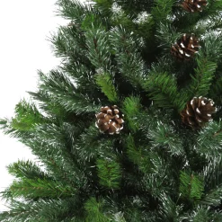 Northlight Unlit-7' Full Snowy Delta Pine With Cones Artificial Christmas Tree, Unlit