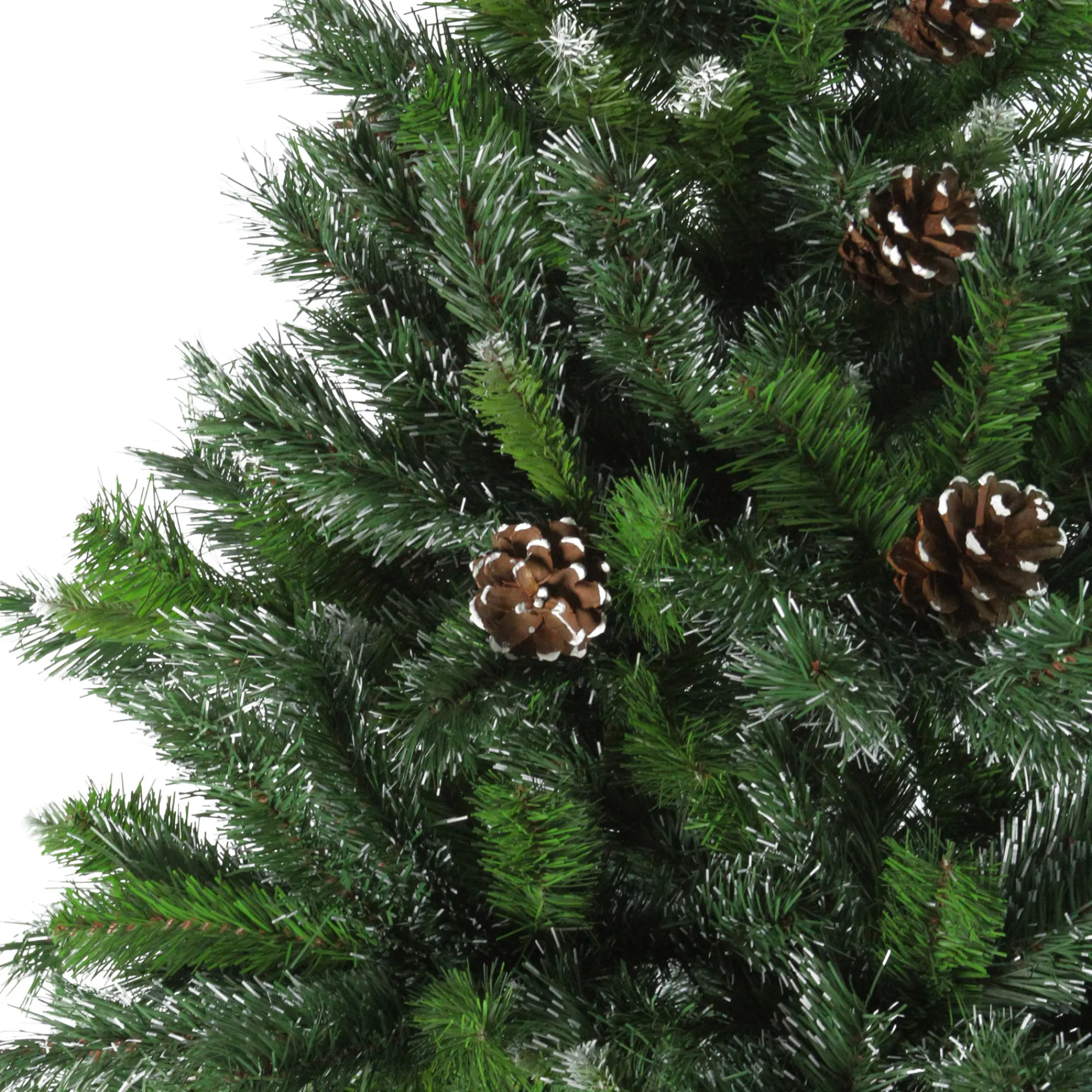 Northlight Unlit-7' Full Snowy Delta Pine With Cones Artificial Christmas Tree, Unlit