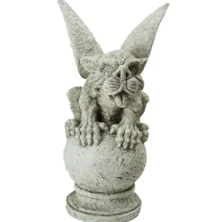 Northlight Finials-13" Gargoyle Sitting On A Finial Outdoor Patio Garden Statue