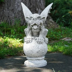 Northlight Finials-13" Gargoyle Sitting On A Finial Outdoor Patio Garden Statue
