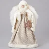 Roman Angels-16" Gold And White Angel With Rose Gold Snowflake Christmas Tree Topper