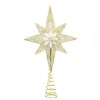 KSA Stars-12" Gold And White Capiz 8-Point Star Christmas Tree Topper - Unlit