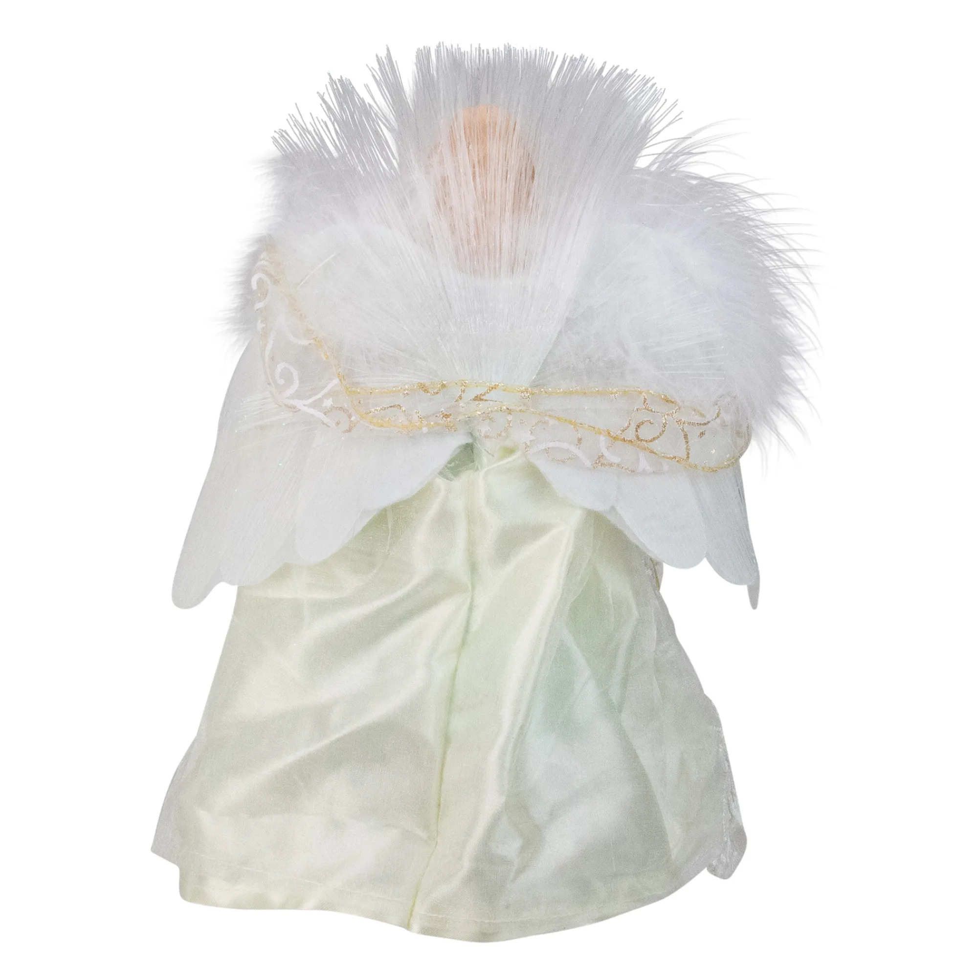 Kurt Adler Angels-12" Gold And White Led Lighted Fiber Optic Angel Christmas Tree Topper