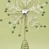Roman Snowflake-11.75" Gold Glittered And Clear Jeweled Sunburst Snowflake Christmas Tree Topper - Unlit