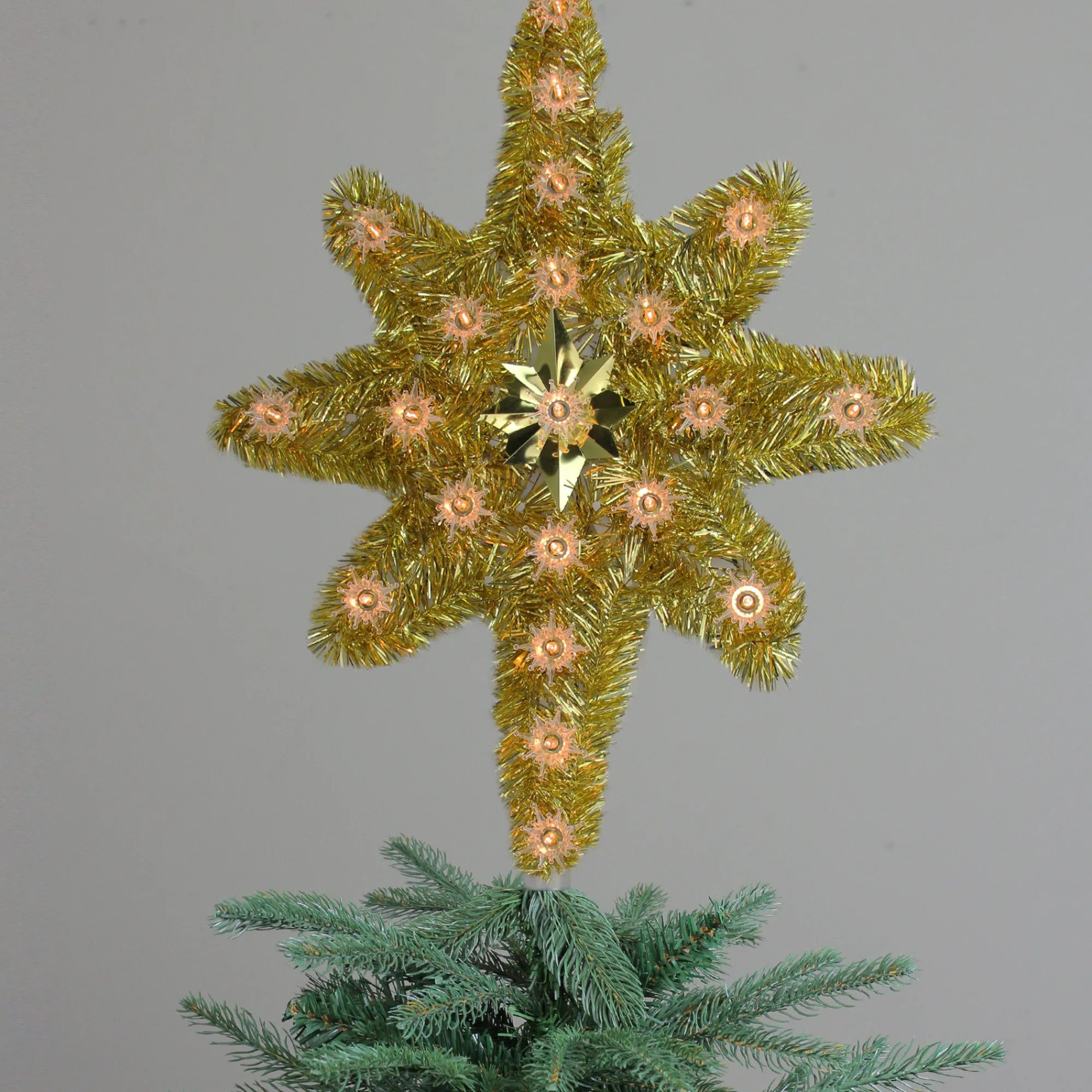 Northlight Stars-21" Gold Star Of Bethlehem Christmas Tree Topper - Clear Lights