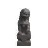 Hi-Line Gifts Finials-25" Gray Ancient Imperial Guardian Foo Dog Figurine Statue